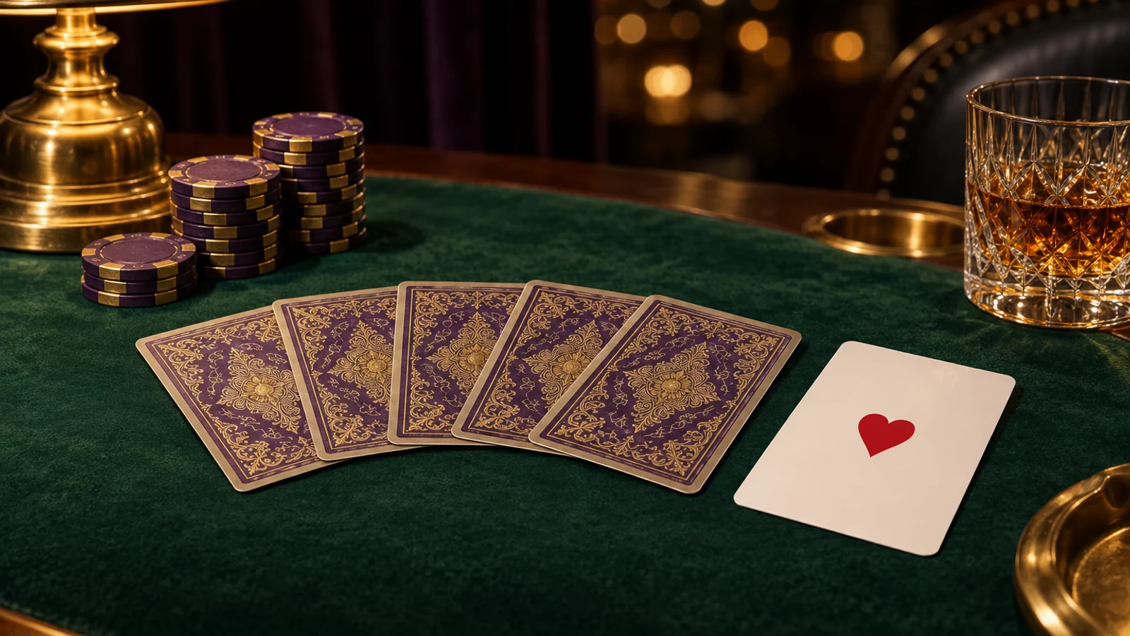 Card table set for a closer look at Here2Win Casino's licence and ownership