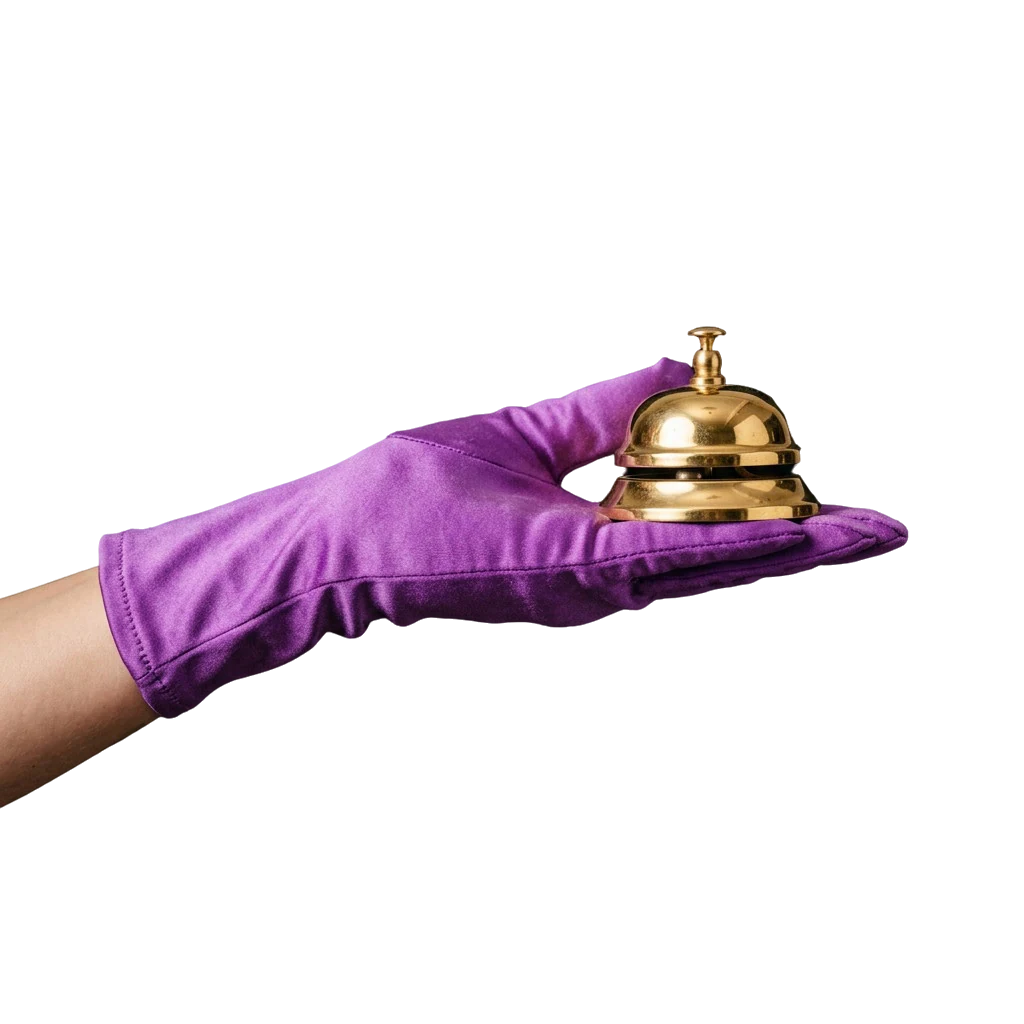 Golden service bell representing casino support