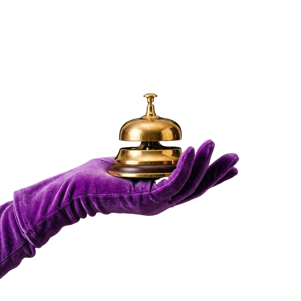 Golden service bell, the kind you'd ring to call for casino support
