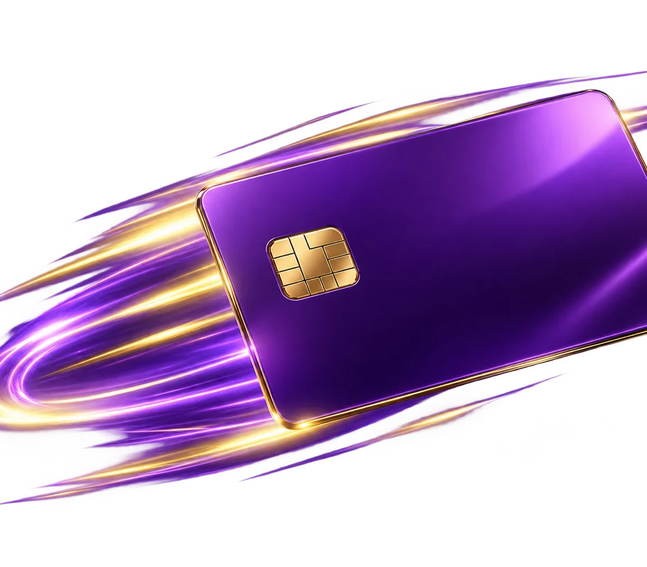 Mockup credit card with gold text, representing the account and payment details tied to your Here2Win Casino profile